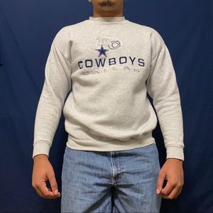 Vtg Logo 7 Dallas Cowboys Embroidered Sweatshirt